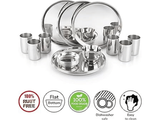 Cello Stainless Steel Dinner Plate