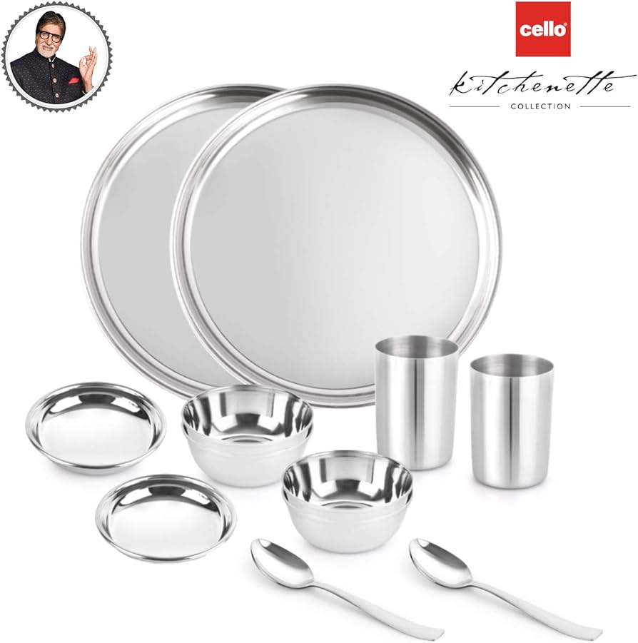 Cello Stainless Steel Dinner Plate